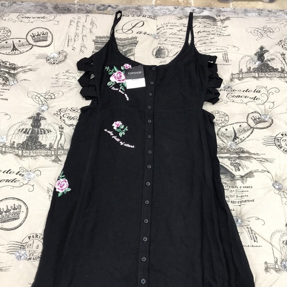 Topshop Embroidered Lattice Slipdress - Picture 5 of 10
